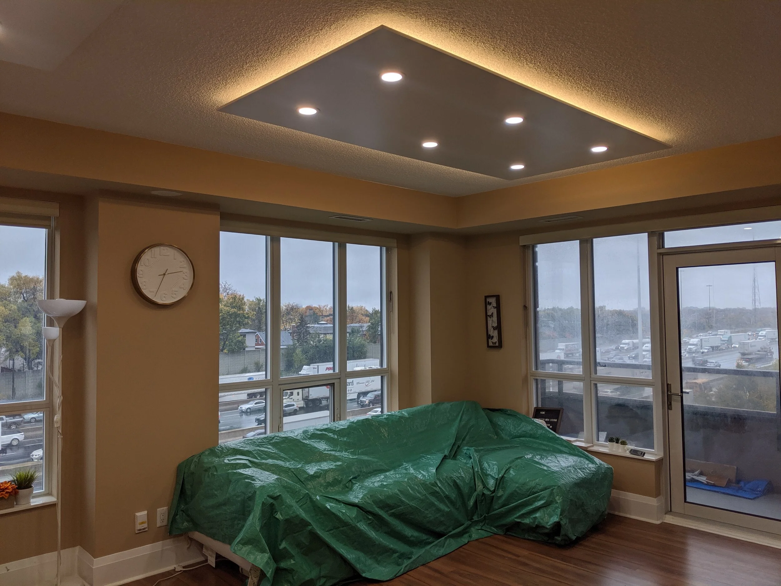 Pot lights in condo ceiling deals